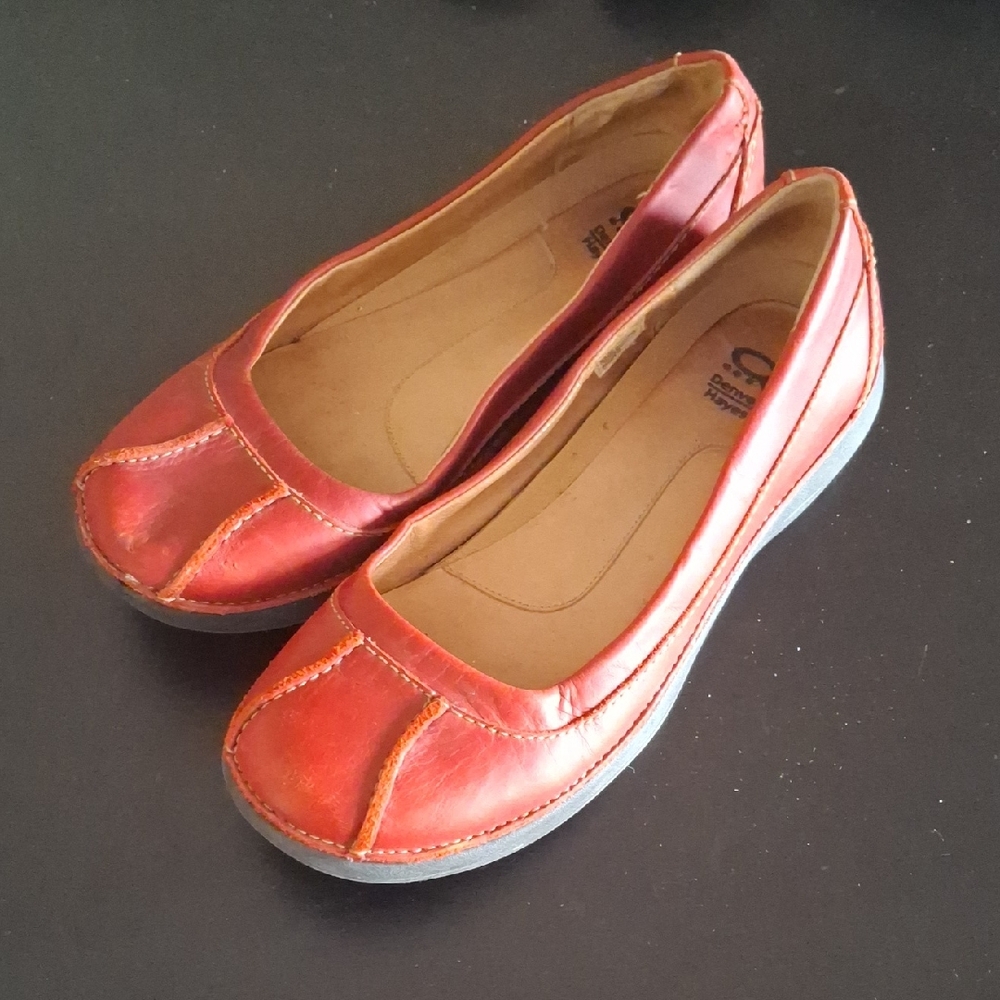 Denver Hayes Women's Orange-Brown Leather Loafers - Size 8.5